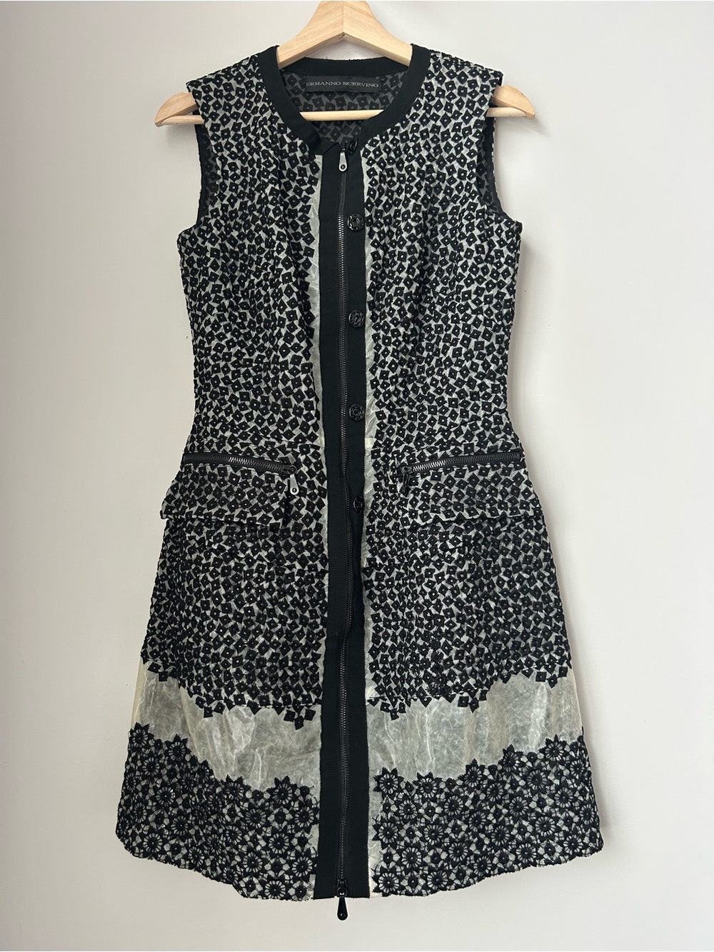 Ermanno Scervino Monochrome Fit and Flare Dress